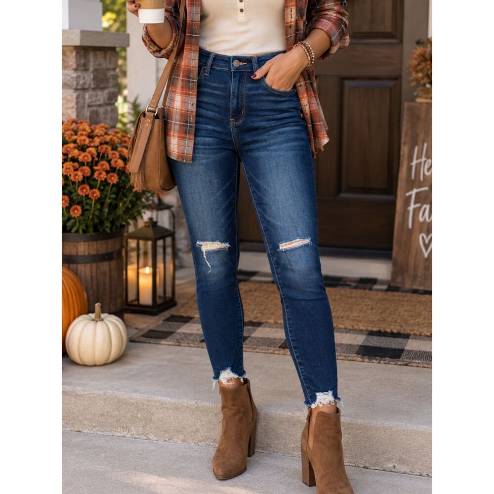 American Eagle Super Hi-Rise Jegging 4 X-Short Distressed Skinny Stretch Jeans